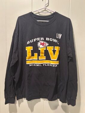 Long Sleeved Black Super Bowl T Shirt CHIEFS